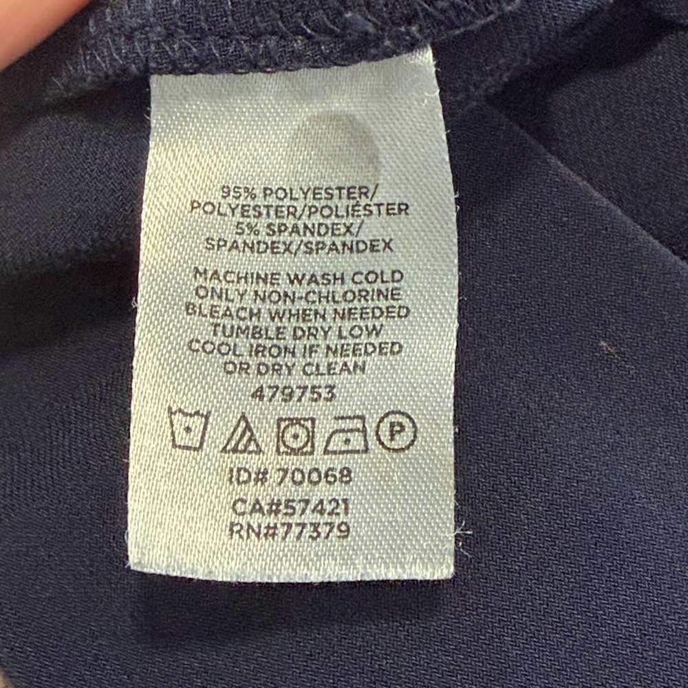 Ann Taylor Factory Faux Wrap Navy Blue Dress XL - Picture 6 of 6